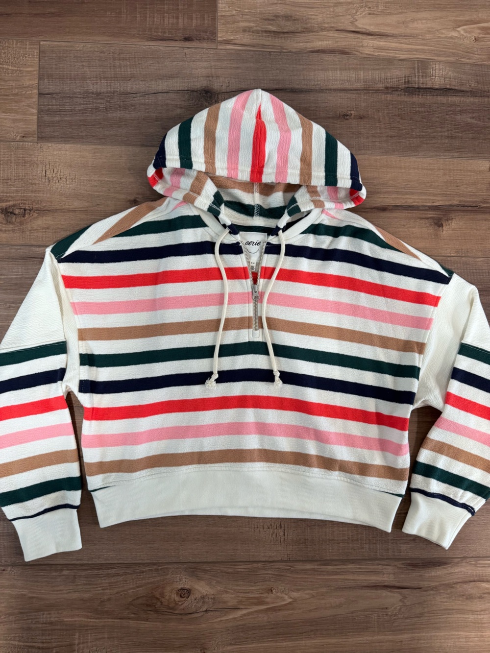 Aerie Women’s Striped Quarter Zip Hoodie